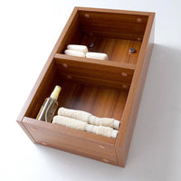 Thumbnail for Fresca Teak Bathroom Linen Side Cabinet w/ 2 Open Storage Areas Linen Cabinet Fresca 