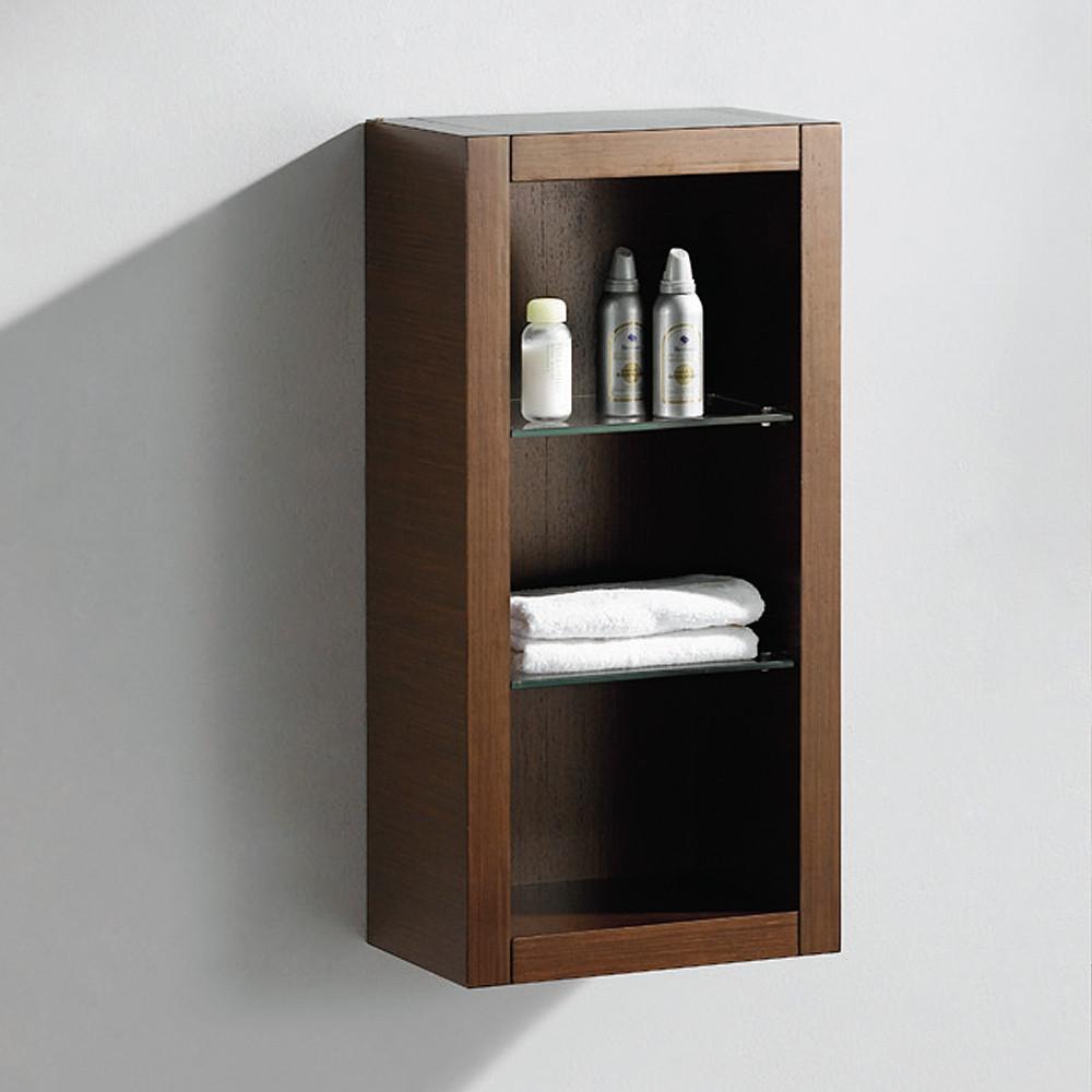 Fresca Allier Wenge Brown Bathroom Linen Side Cabinet w/ 2 Glass Shelves Linen Cabinet Fresca 