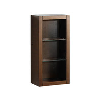 Thumbnail for Fresca Allier Wenge Brown Bathroom Linen Side Cabinet w/ 2 Glass Shelves Linen Cabinet Fresca 