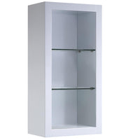Thumbnail for Fresca Allier White Bathroom Linen Side Cabinet w/ 2 Glass Shelves Linen Cabinet Fresca 