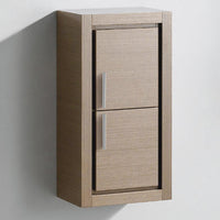 Thumbnail for Fresca Allier Gray Oak Bathroom Linen Side Cabinet w/ 2 Doors Linen Cabinet Fresca 