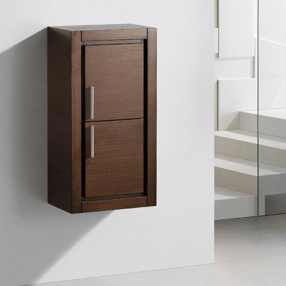 Fresca Allier Wenge Brown Bathroom Linen Side Cabinet w/ 2 Doors Linen Cabinet Fresca 