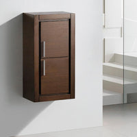 Thumbnail for Fresca Allier Wenge Brown Bathroom Linen Side Cabinet w/ 2 Doors Linen Cabinet Fresca 