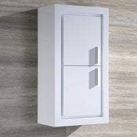 Thumbnail for Fresca Allier White Bathroom Linen Side Cabinet w/ 2 Doors Linen Cabinet Fresca 