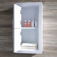 Thumbnail for Fresca Allier White Bathroom Linen Side Cabinet w/ 2 Doors Linen Cabinet Fresca 