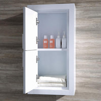 Thumbnail for Fresca Allier White Bathroom Linen Side Cabinet w/ 2 Doors Linen Cabinet Fresca 