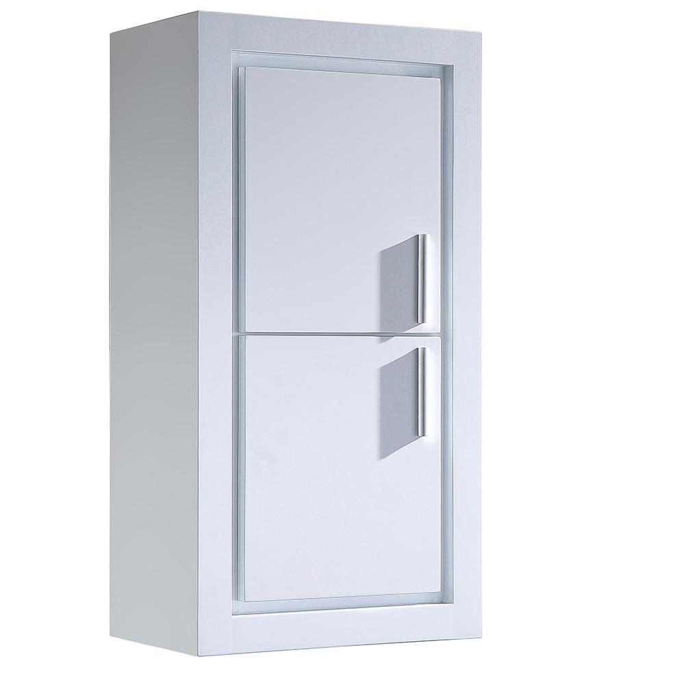 Fresca Allier White Bathroom Linen Side Cabinet w/ 2 Doors Linen Cabinet Fresca 