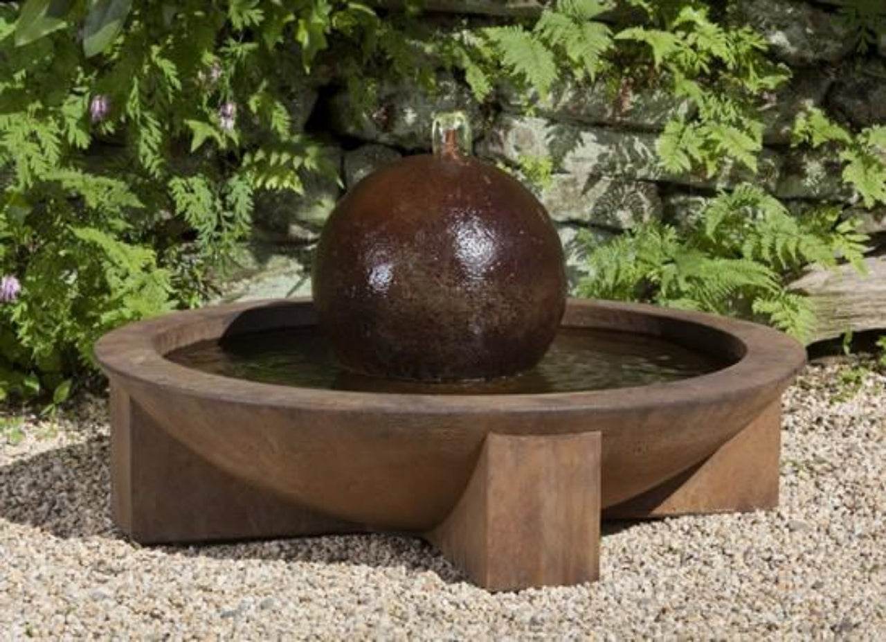 Low Zen Sphere Outdoor Garden Fountains Fountain Campania International 