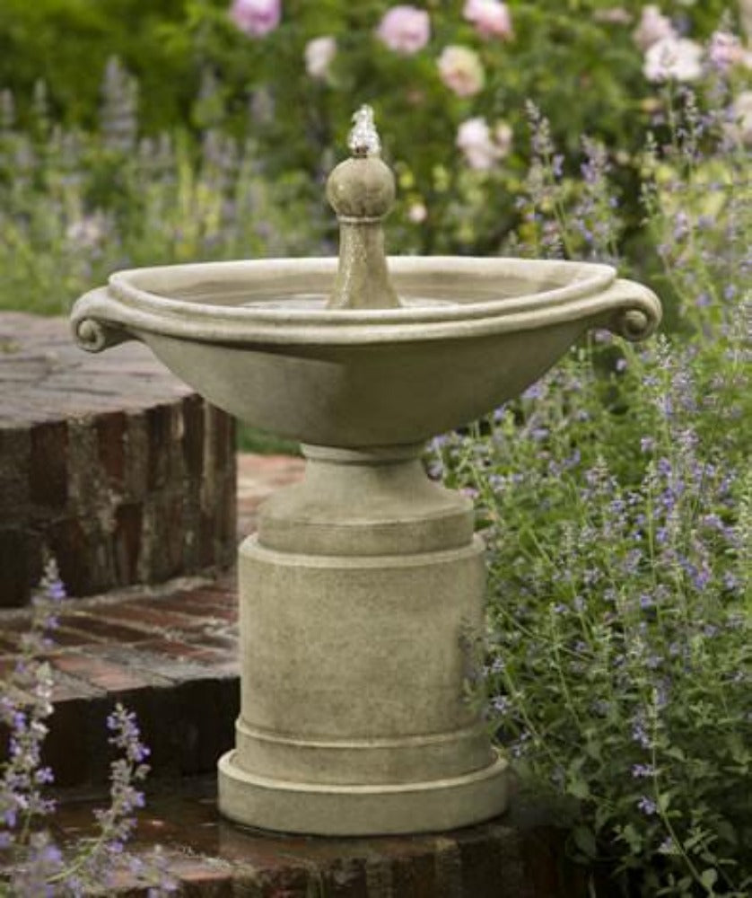 Borghese Outdoor Birdbath Garden Fountain Fountain Campania International 