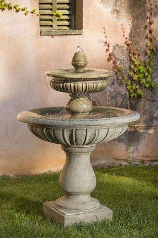 Longvue Outdoor Tiered Stone Garden Fountain Fountain Campania International 