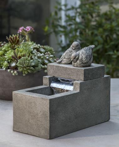 Mini Element With Birds Outdoor Garden Fountains Fountain Campania International 
