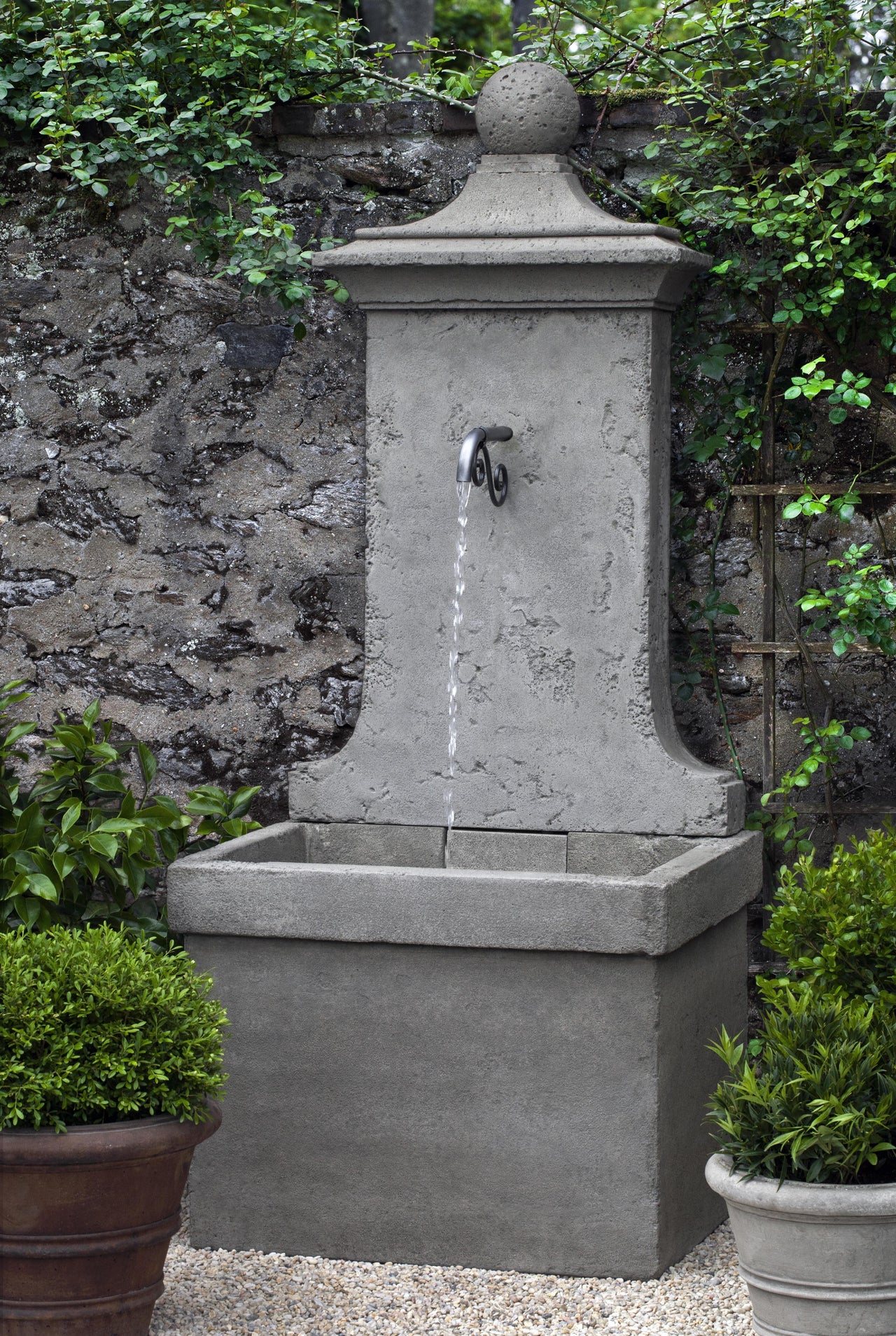 Campania International Cast Stone Vence Wall Fountain Fountain Campania International 