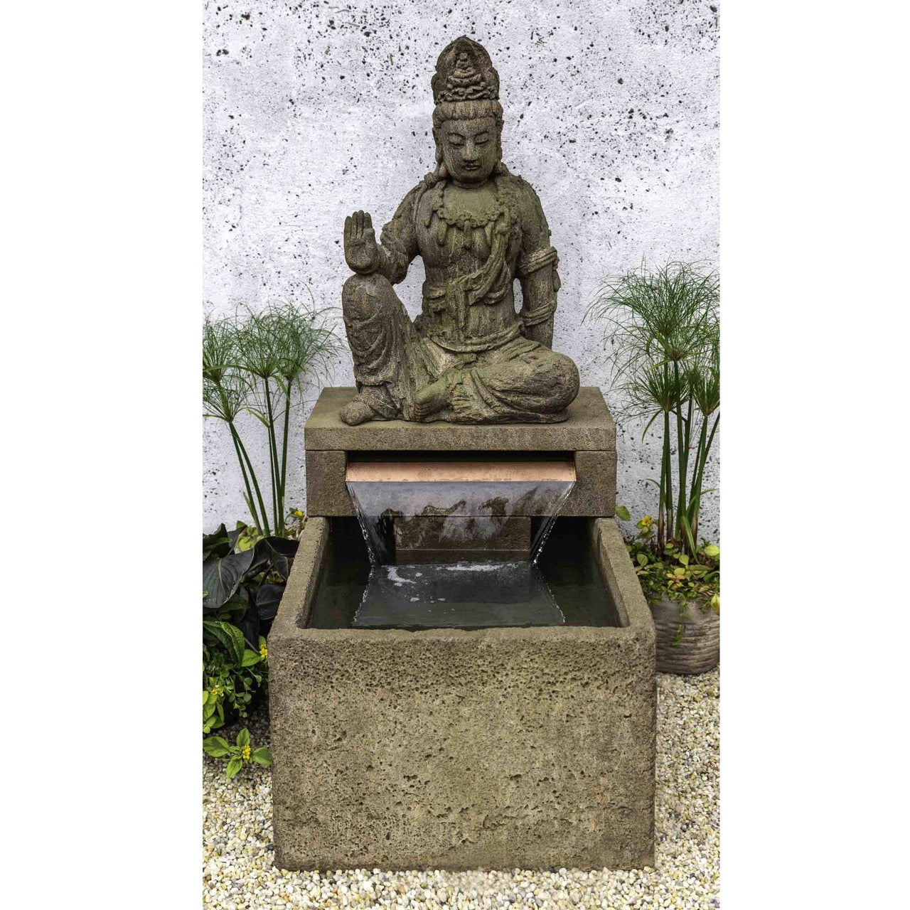 Campania International Cast Stone Antique Quan Yin Fountain Fountain Campania International 
