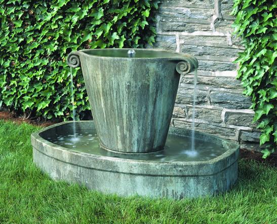 Anfora Cast Stone Outdoor Garden Fountain Fountain Campania International 