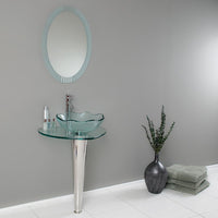Thumbnail for Fresca Netto Modern Glass Bathroom Vanity w/ Wavy Edge Vessel Sink Free Faucet Vanity Fresca 