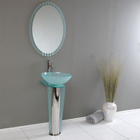 Thumbnail for Vitale Modern Glass Bathroom Vanity w/ Mirror & Free Faucet Vanity Fresca 
