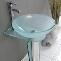 Thumbnail for Vitale Modern Glass Bathroom Vanity w/ Mirror & Free Faucet Vanity Fresca 