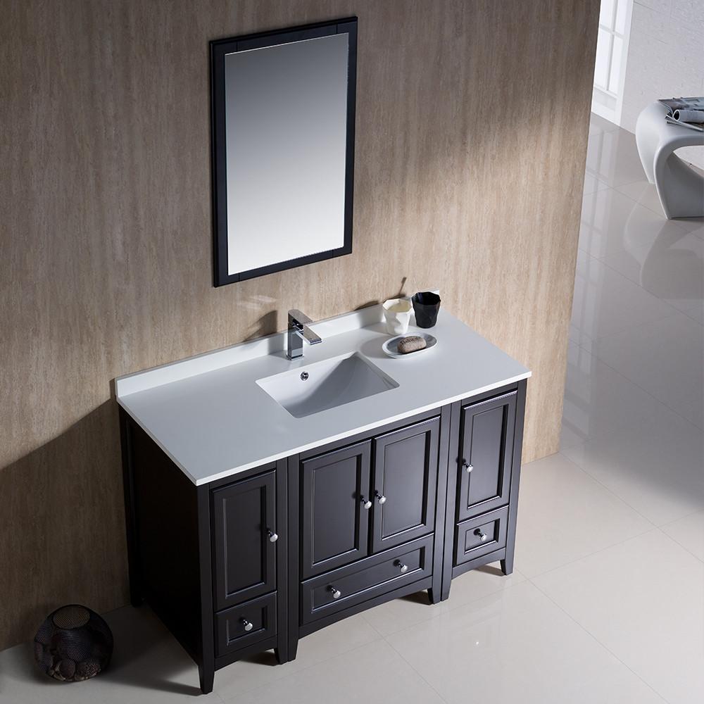 Fresca Oxford 48" Espresso Traditional Bathroom Vanity Wood Frame - Free Faucet Vanity Fresca 