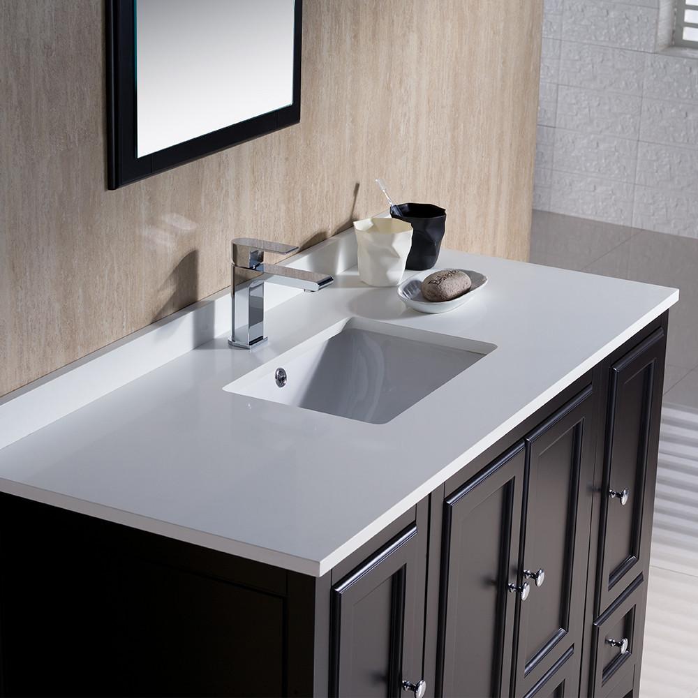 Fresca Oxford 48" Espresso Traditional Bathroom Vanity Wood Frame - Free Faucet Vanity Fresca 