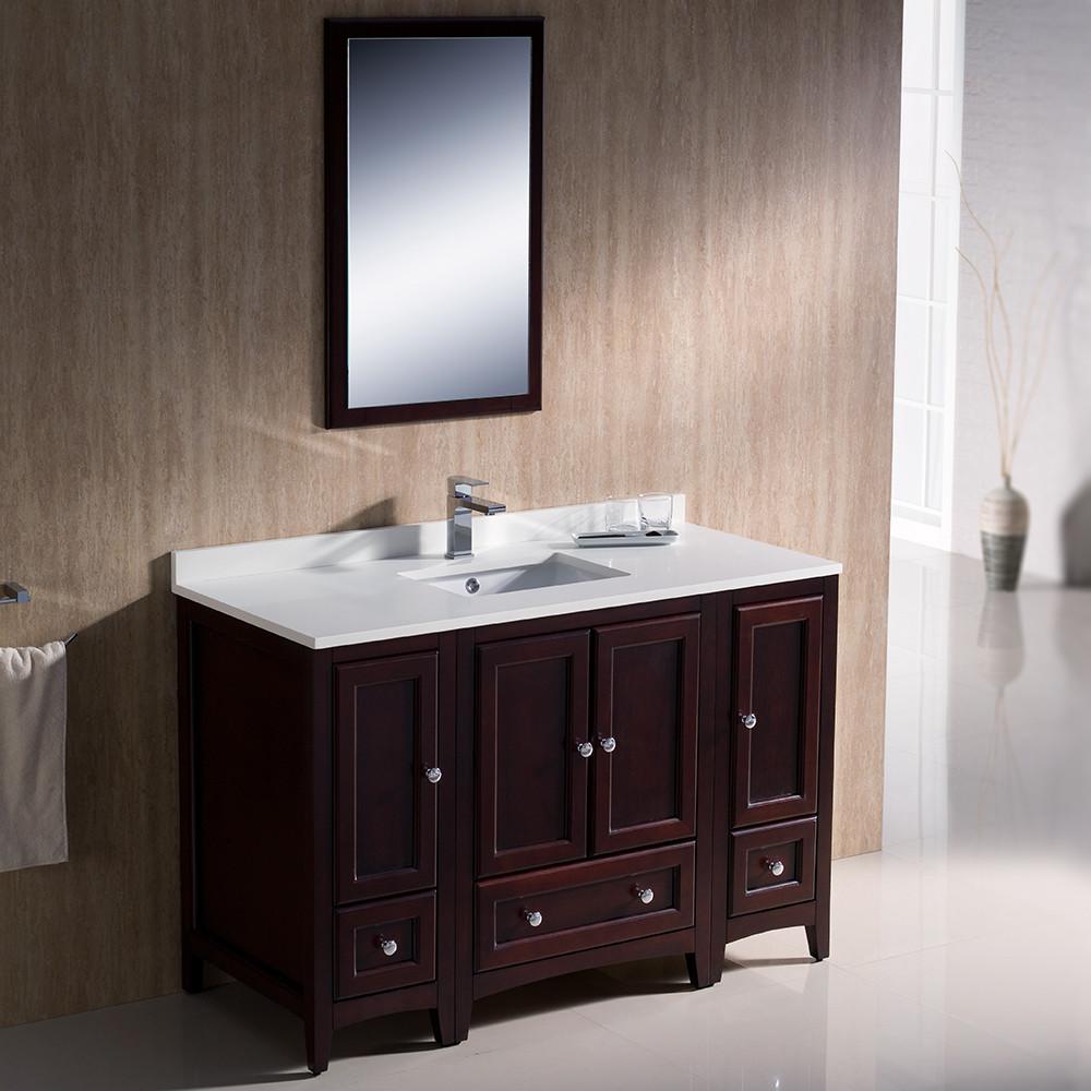 Fresca Oxford 48" Traditional Bathroom Vanity Solid Wood Frame Quartz Countertop Vanity Fresca 