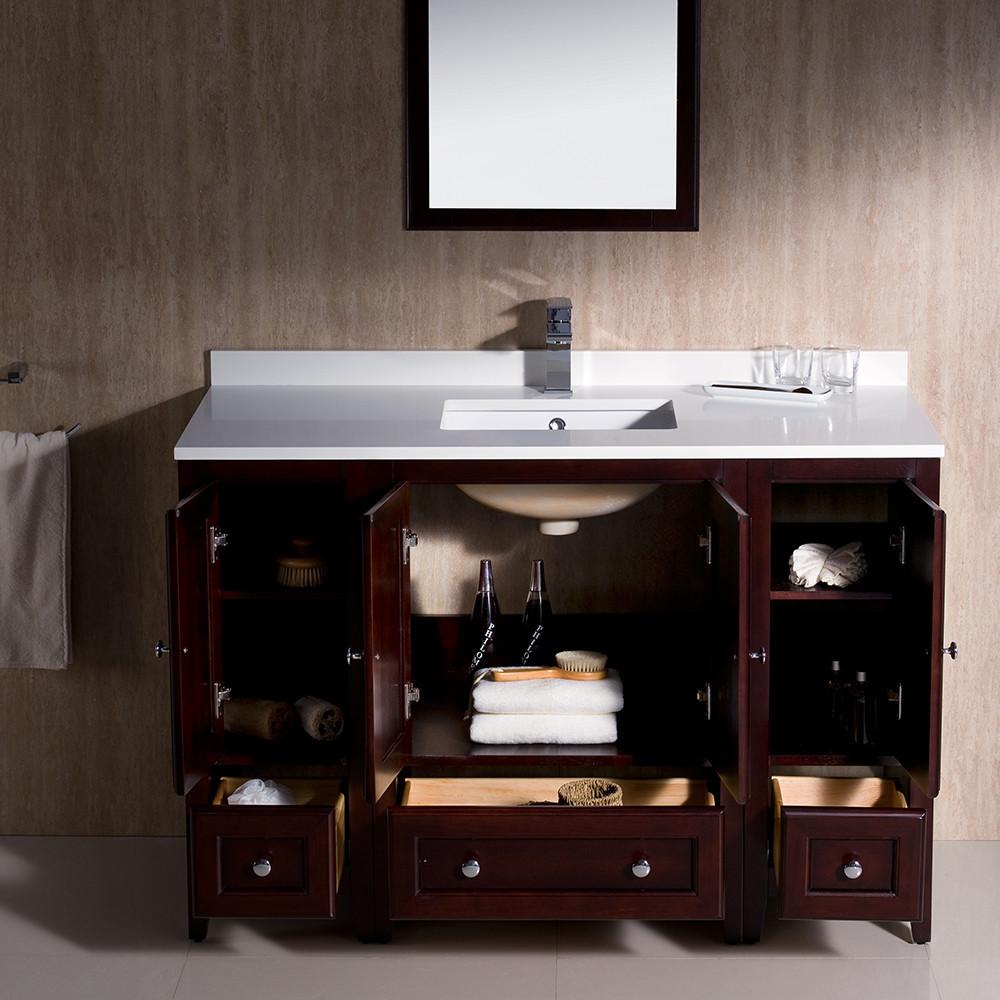 Fresca Oxford 48" Traditional Bathroom Vanity Solid Wood Frame Quartz Countertop Vanity Fresca 