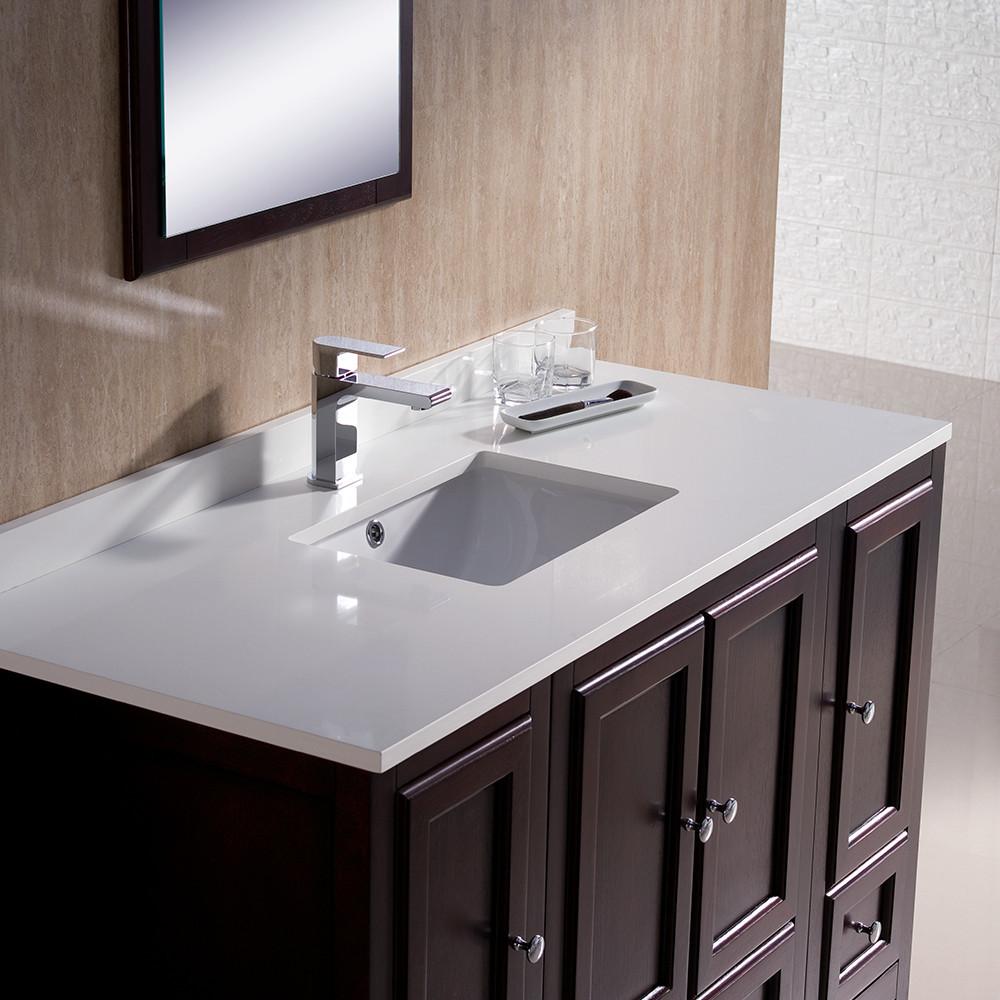 Fresca Oxford 48" Traditional Bathroom Vanity Solid Wood Frame Quartz Countertop Vanity Fresca 