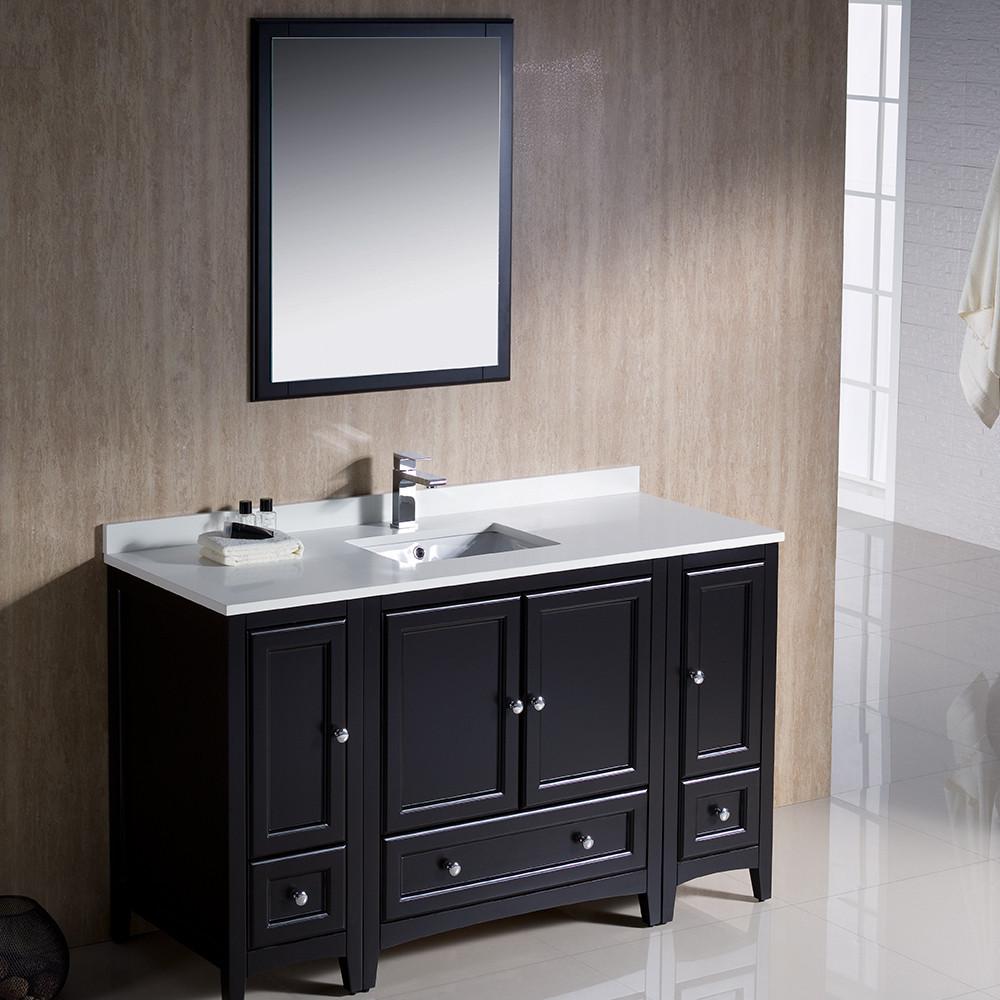 Fresca Oxford 54" Modren Bathroom Vanity Quartz Stone Countertop - Free Faucet Vanity Fresca 