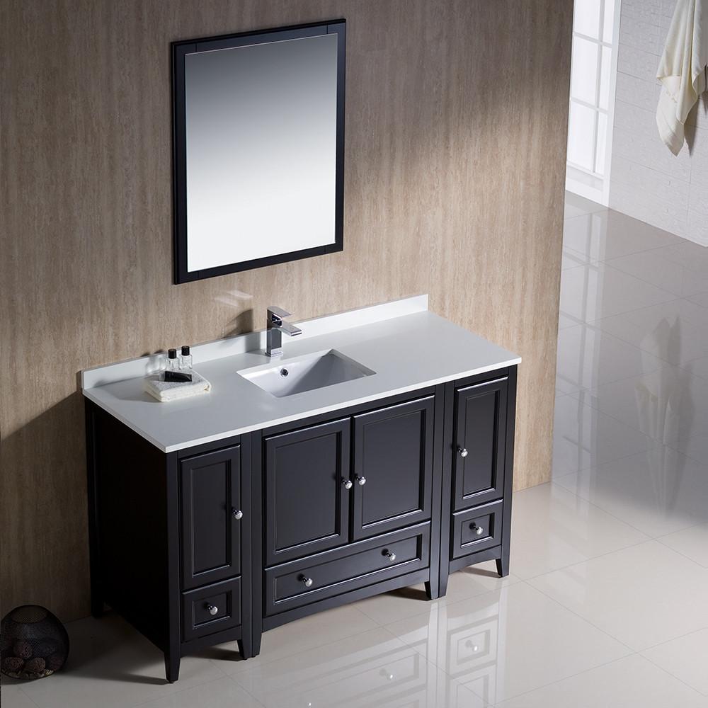 Fresca Oxford 54" Modren Bathroom Vanity Quartz Stone Countertop - Free Faucet Vanity Fresca 