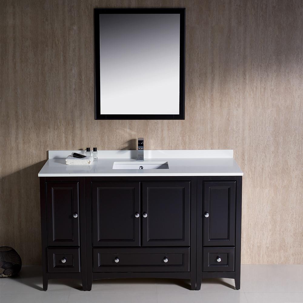 Fresca Oxford 54" Modren Bathroom Vanity Quartz Stone Countertop - Free Faucet Vanity Fresca 