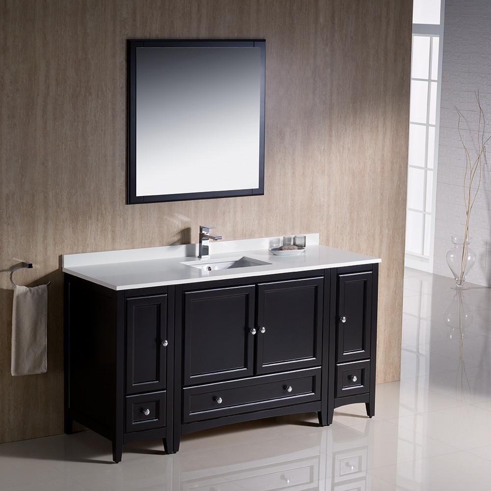 Fresca Oxford 60" Espresso Moden Bathroom Vanity Solid Wood Frame - Free Faucet Vanity Fresca 