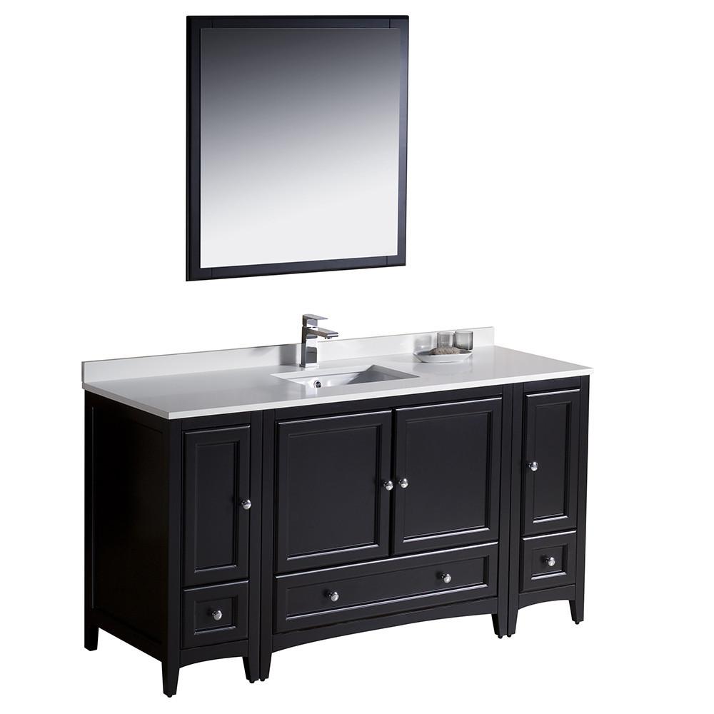 Fresca Oxford 60" Espresso Moden Bathroom Vanity Solid Wood Frame - Free Faucet Vanity Fresca 