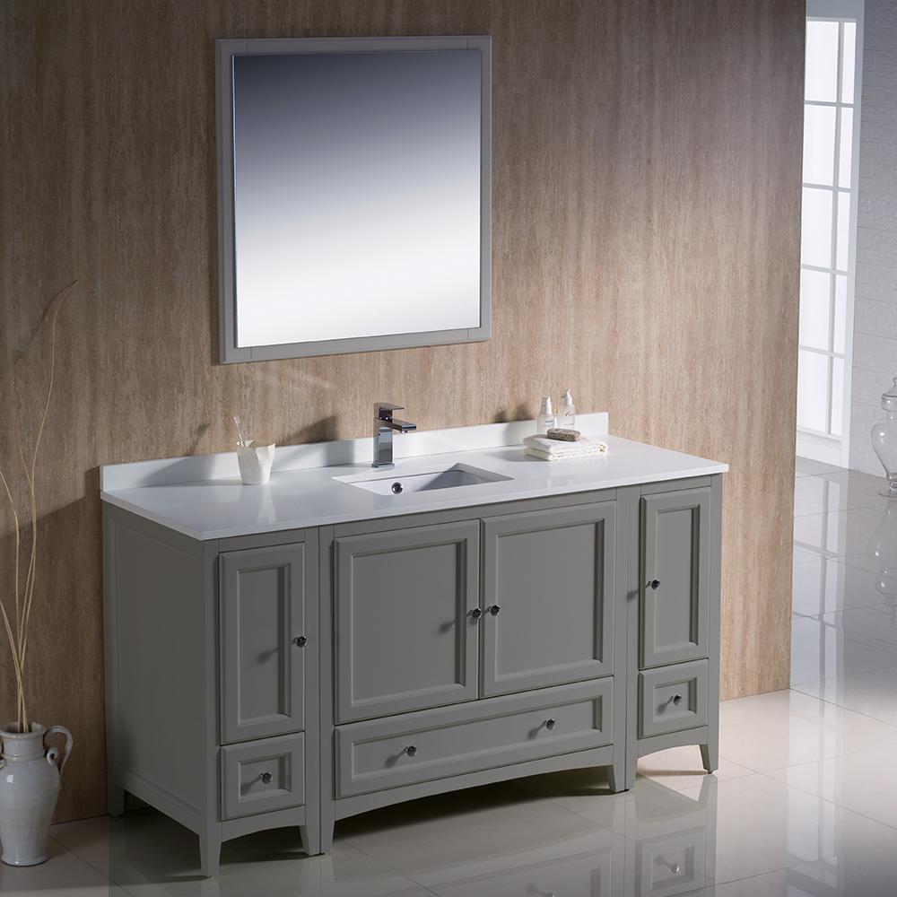 Fresca Oxford 60" Gray Traditional Bathroom Vanity Vanity Fresca 