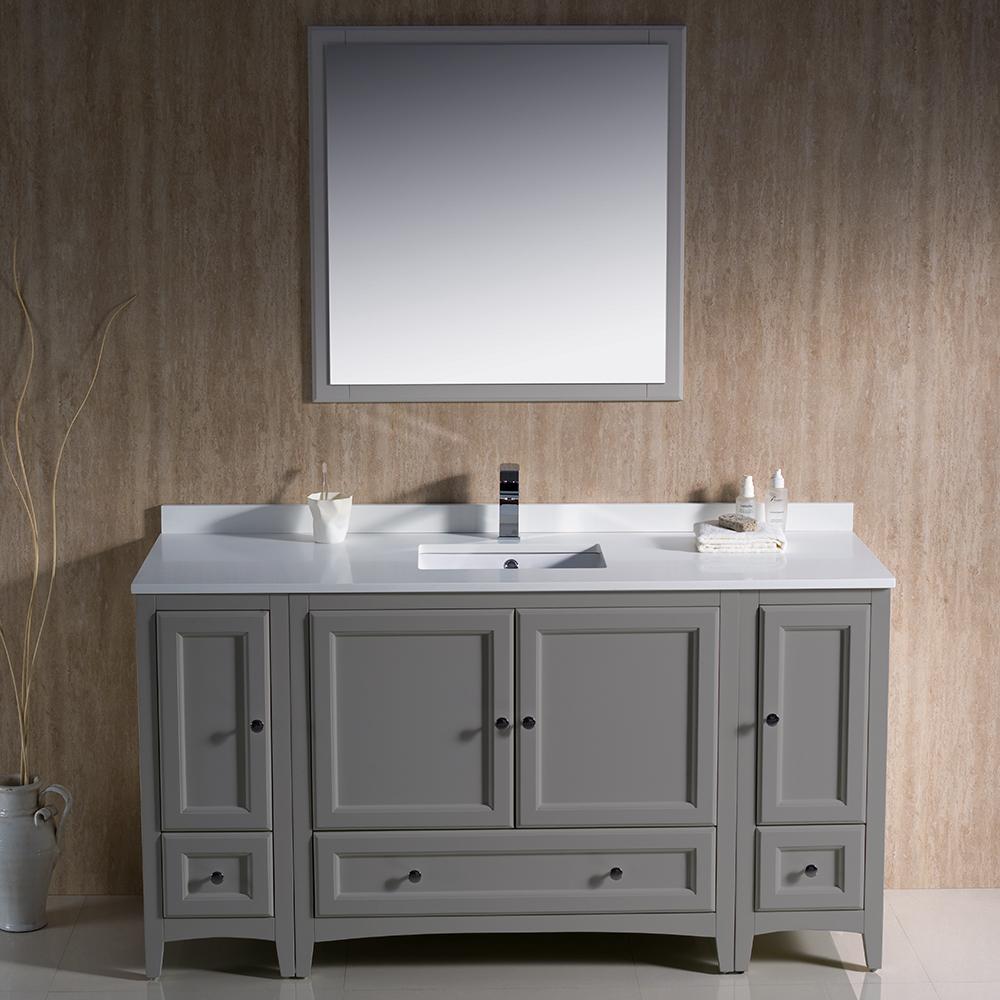 Fresca Oxford 60" Gray Traditional Bathroom Vanity Vanity Fresca 