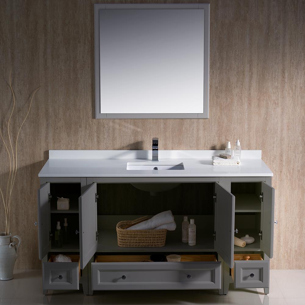 Fresca Oxford 60" Gray Traditional Bathroom Vanity Vanity Fresca 