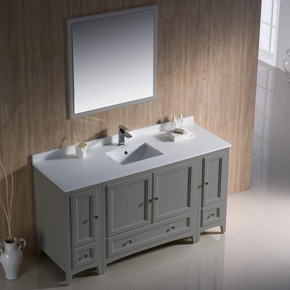 Fresca Oxford 60" Gray Traditional Bathroom Vanity Vanity Fresca 