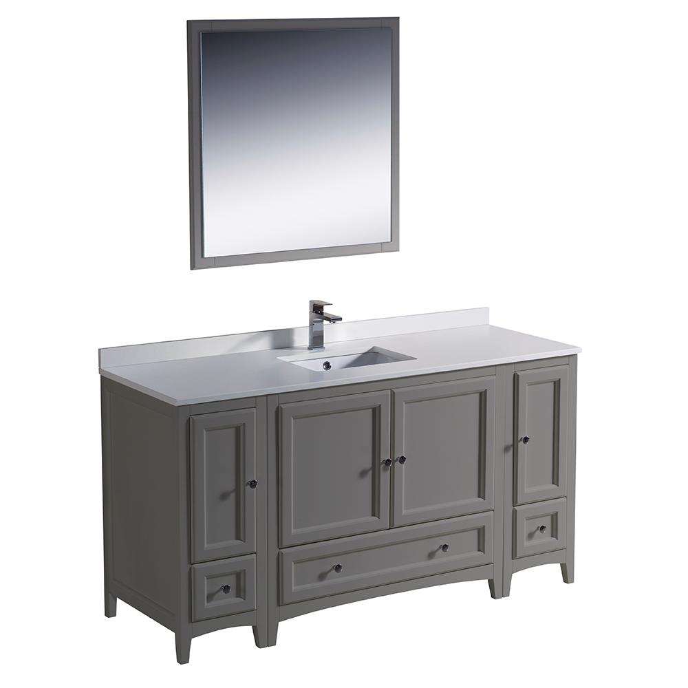 Fresca Oxford 60" Gray Traditional Bathroom Vanity Vanity Fresca 