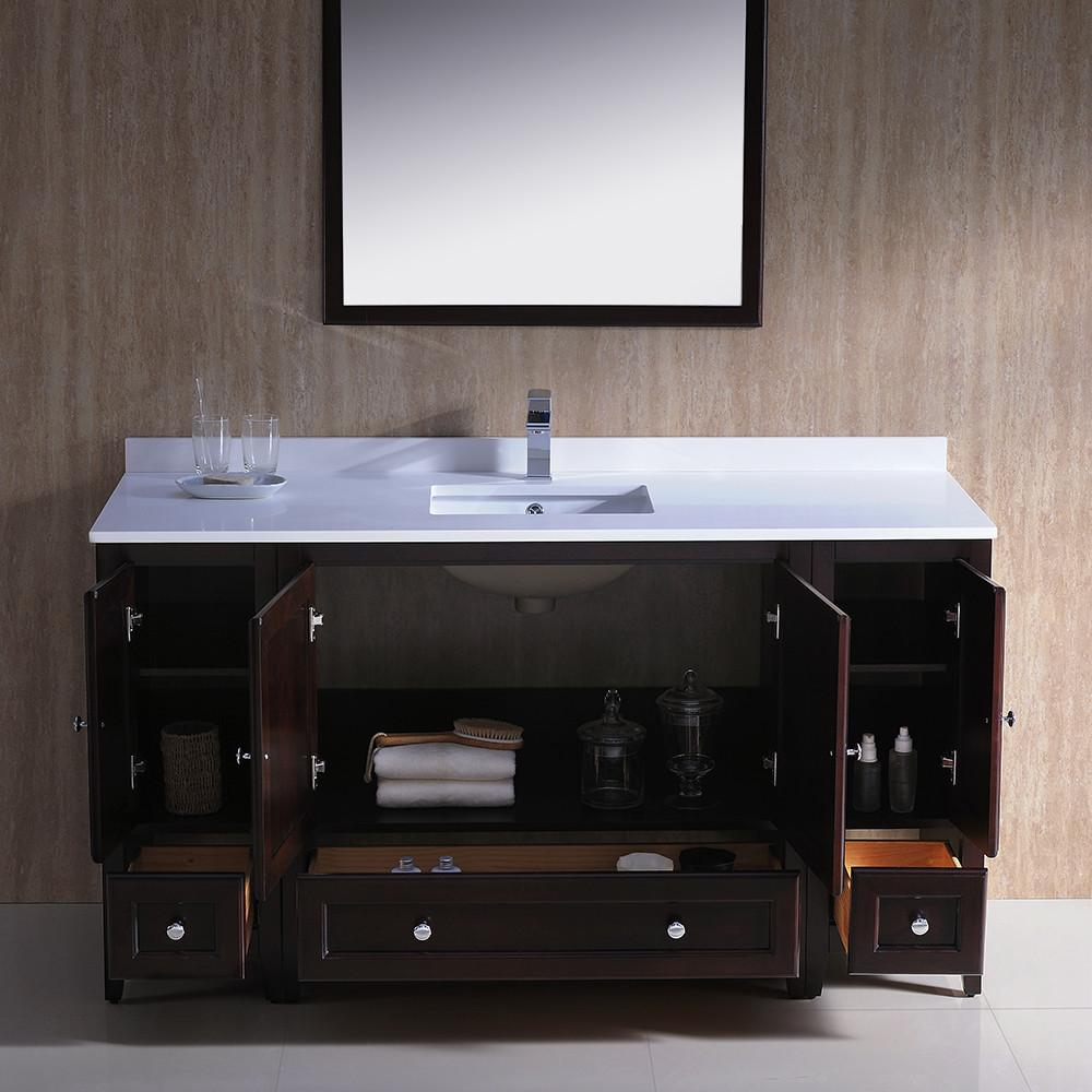 Fresca Oxford 60" Mahogany Traditional Bathroom Vanity Vanity Fresca 