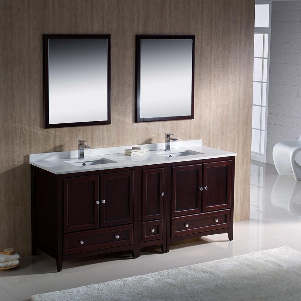 Fresca Oxford 48" Traditional Double Sink Bathroom Vanity Free Faucet - White Vanity Fresca 
