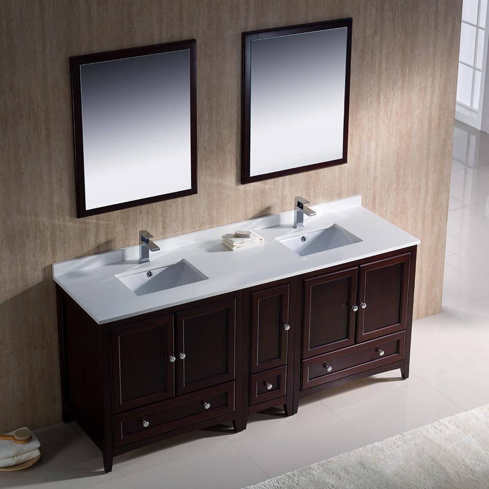 Fresca Oxford 48" Traditional Double Sink Bathroom Vanity Free Faucet - White Vanity Fresca 