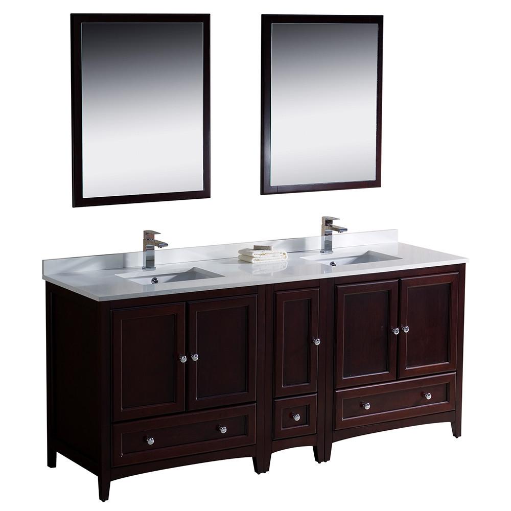 Fresca Oxford 48" Traditional Double Sink Bathroom Vanity Free Faucet - White Vanity Fresca 