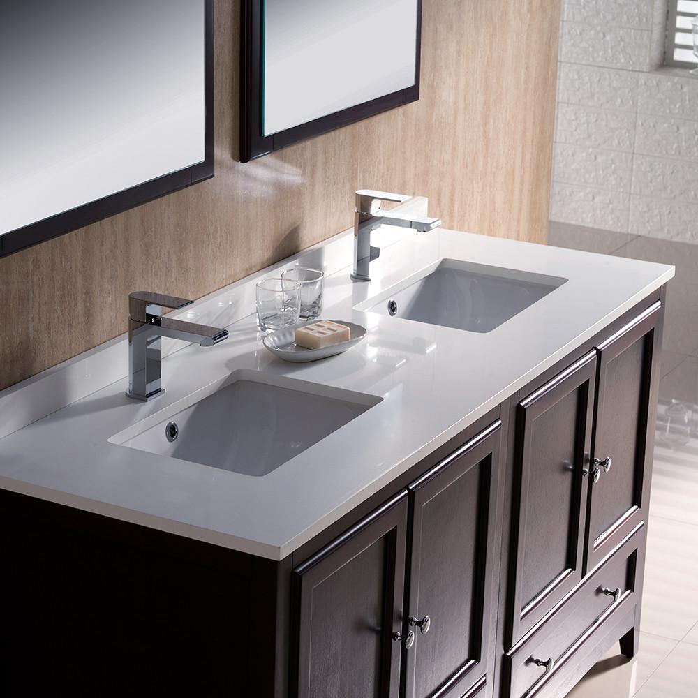 Fresca Oxford 60" Mahogany Traditional Double Sink Bathroom Vanity Vanity Fresca 