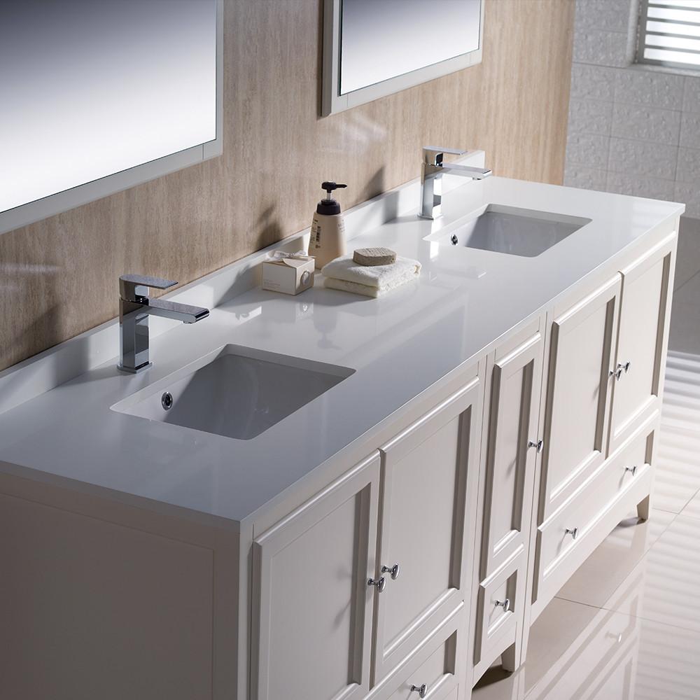 Fresca Oxford 84" Antique White Traditional Double Sink Bathroom Vanity Vanity Fresca 