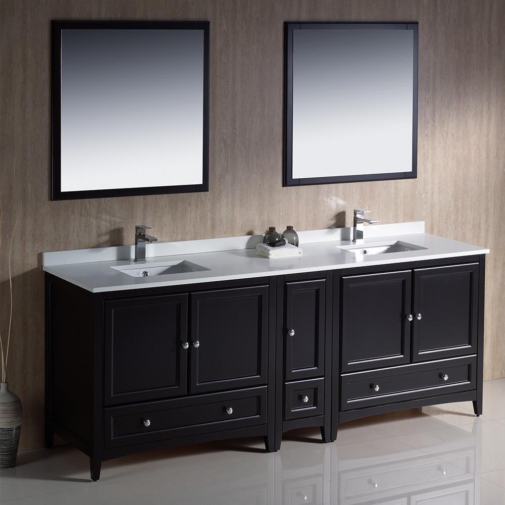 Fresca Oxford 84" Espresso Traditional Double Sink Bathroom Vanity Vanity Fresca 