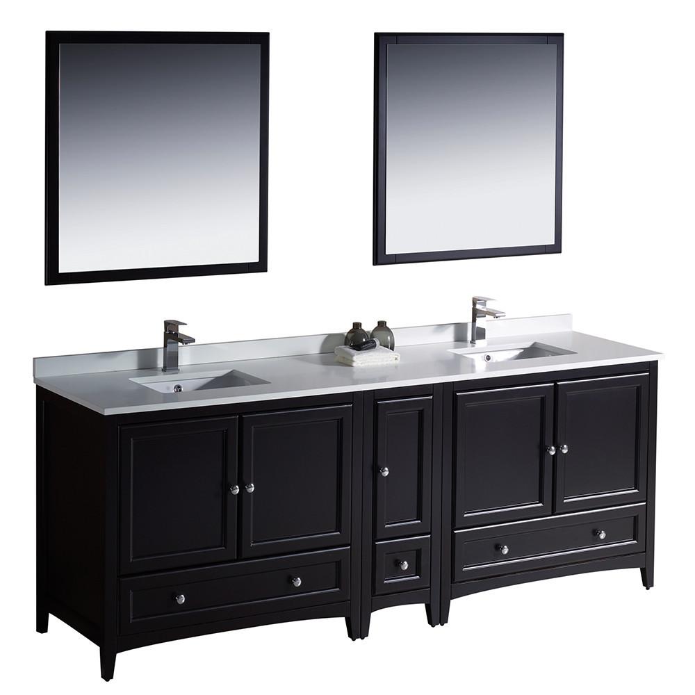 Fresca Oxford 84" Espresso Traditional Double Sink Bathroom Vanity Vanity Fresca 
