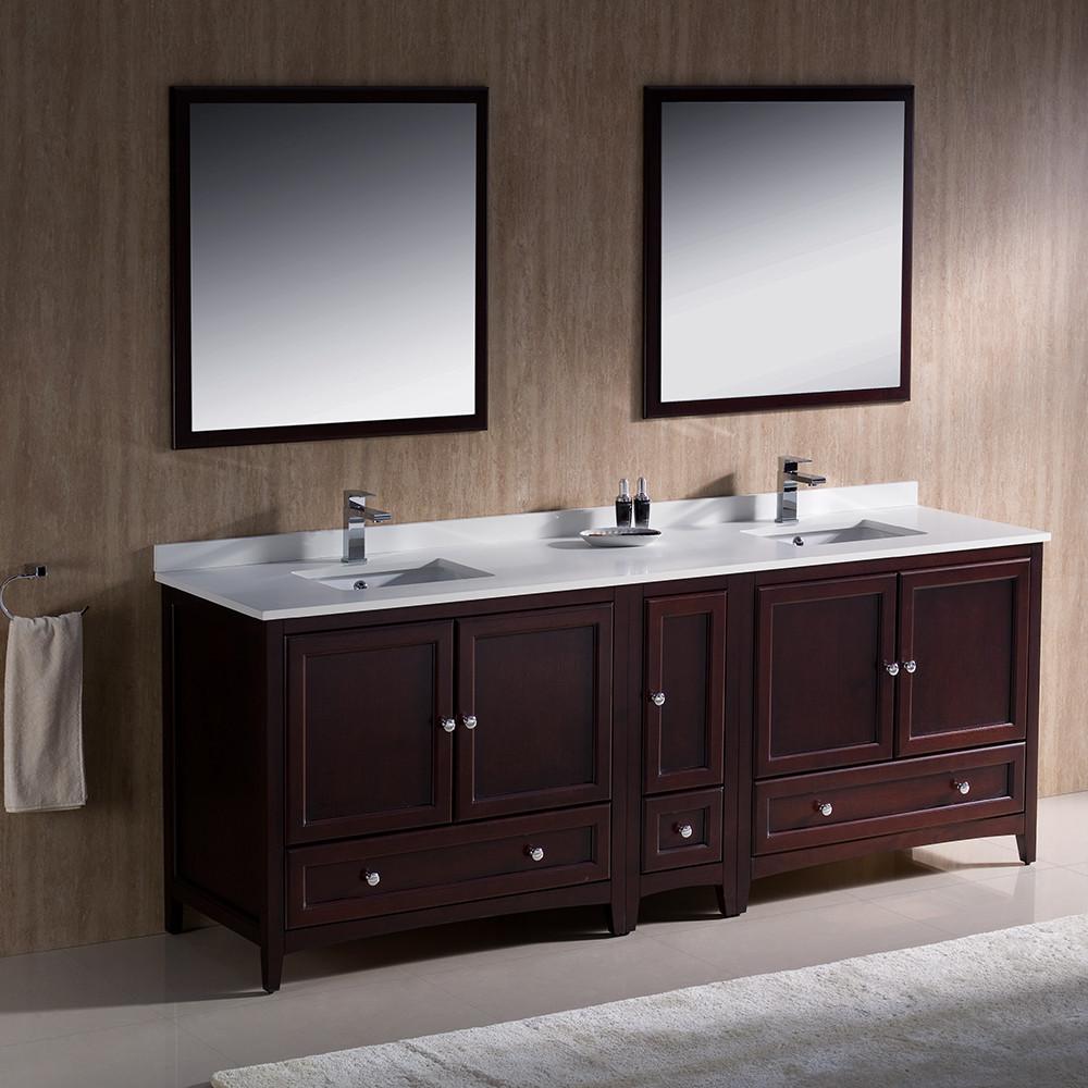 Fresca Oxford 84" Mahogany Traditional Double Sink Bathroom Vanity Vanity Fresca 