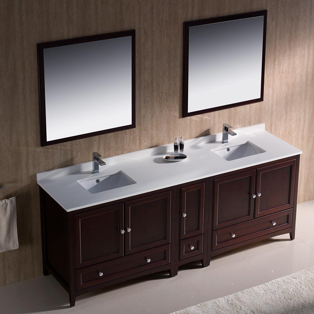 Fresca Oxford 84" Mahogany Traditional Double Sink Bathroom Vanity Vanity Fresca 