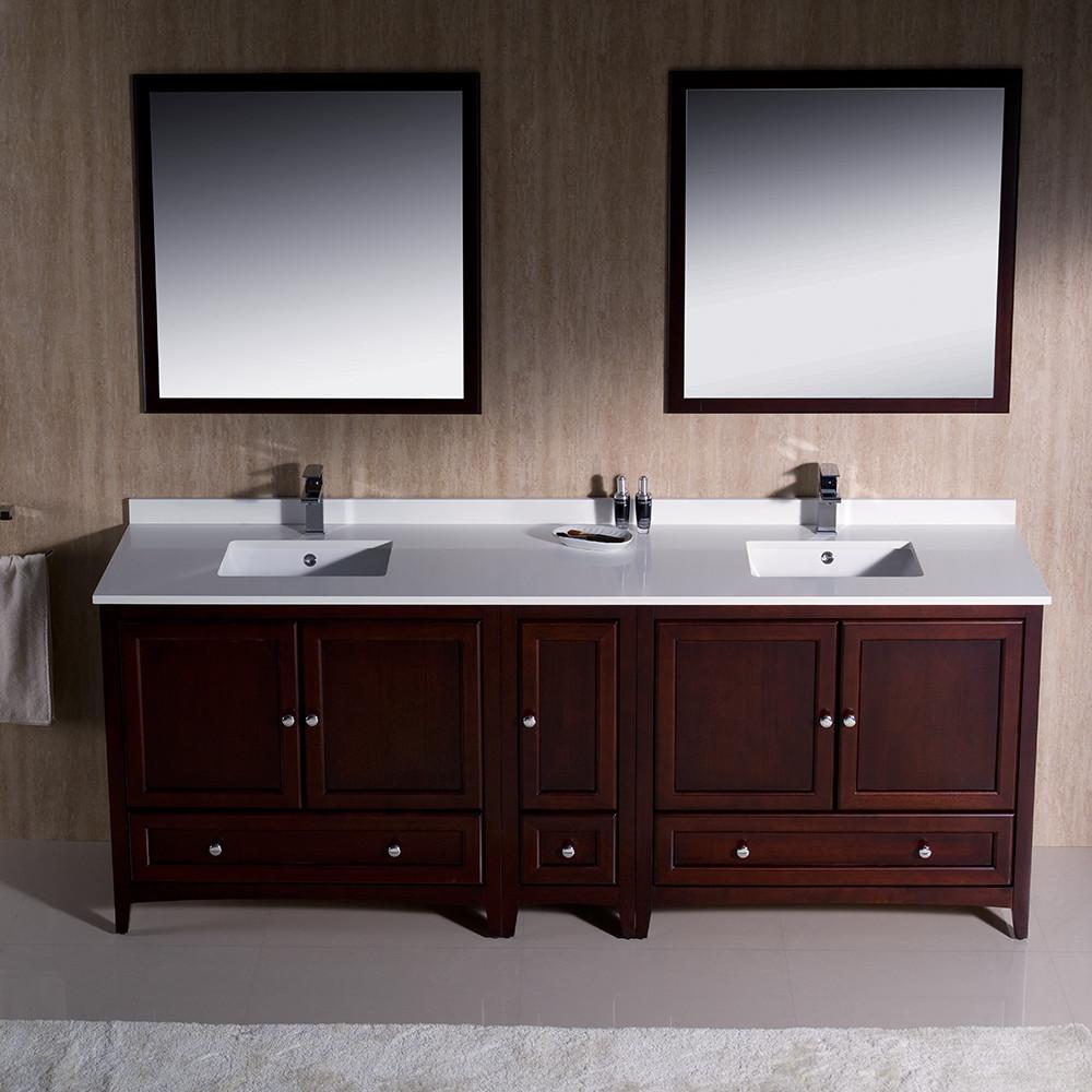 Fresca Oxford 84" Mahogany Traditional Double Sink Bathroom Vanity Vanity Fresca 