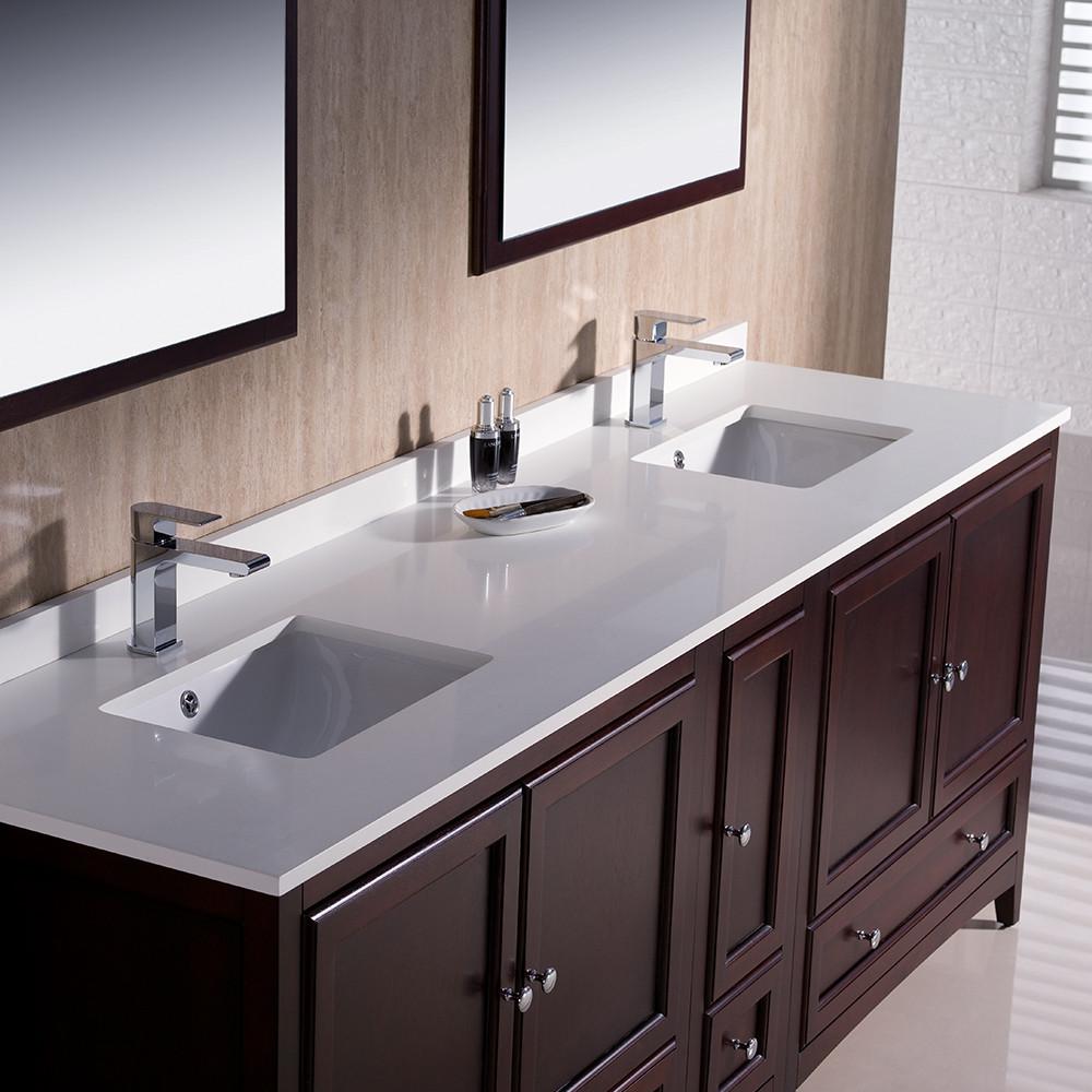 Fresca Oxford 84" Mahogany Traditional Double Sink Bathroom Vanity Vanity Fresca 