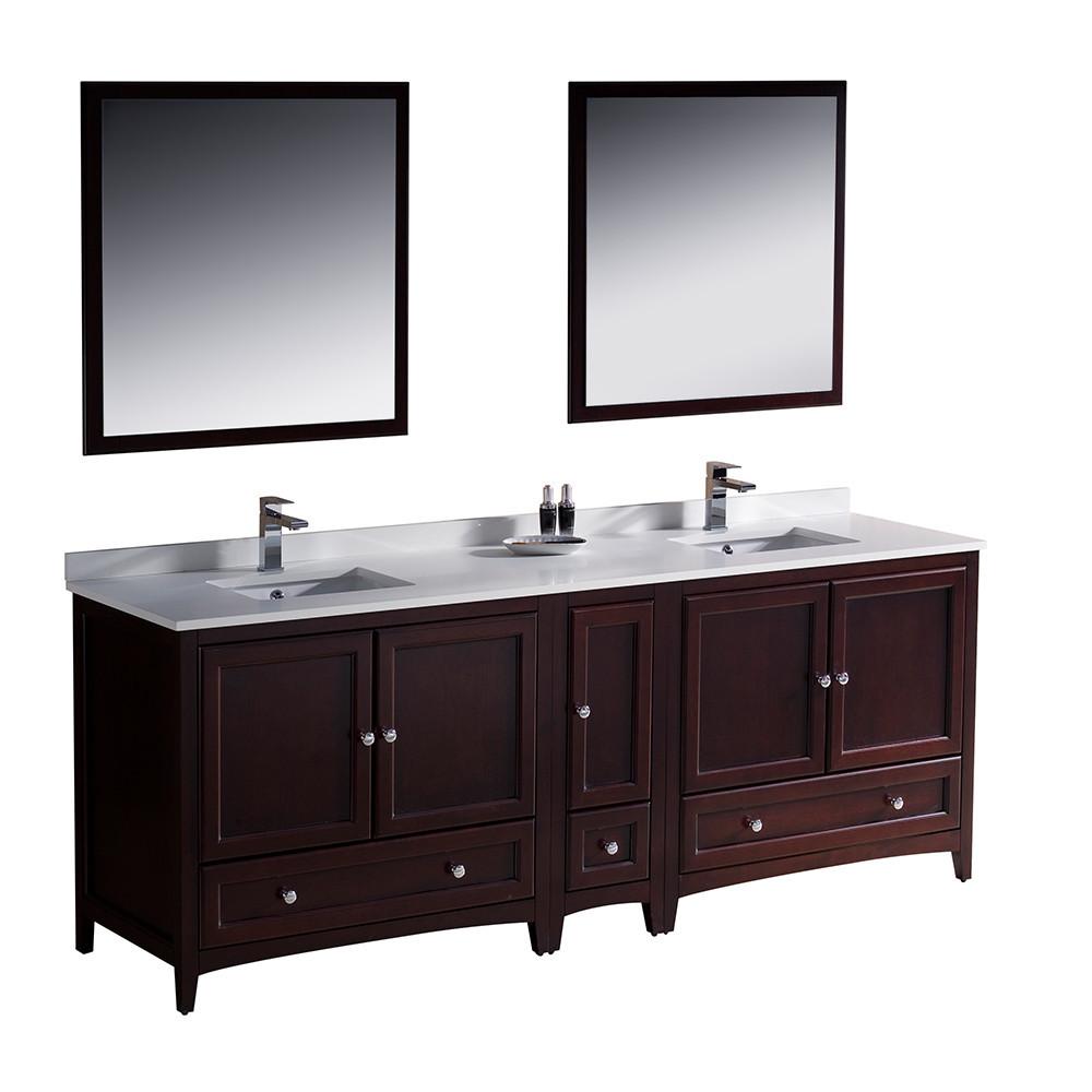 Fresca Oxford 84" Mahogany Traditional Double Sink Bathroom Vanity Vanity Fresca 