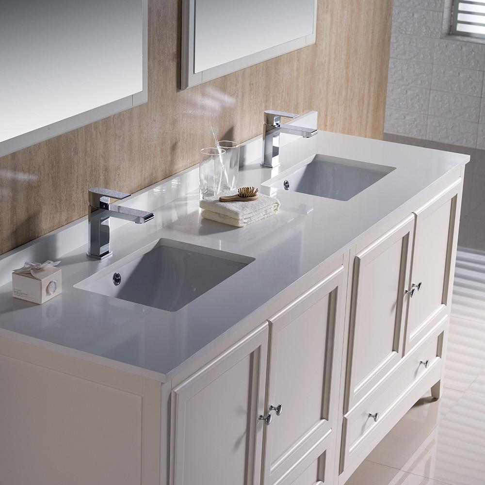 Fresca Oxford 72" Antique White Traditional Double Sink Bathroom Vanity Vanity Fresca 